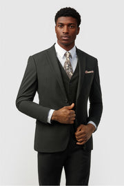 3 Pieces Cool Black Notched Lapel Best Fitted Men Suits