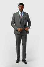 Dark Gray Notched Lapel Men Suit With Waistcoat