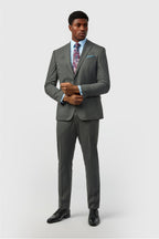 Dark Gray Notched Lapel Men Suit With Waistcoat