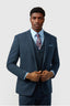 Latest Navy Notched Lapel 3 Pieces Men Suit
