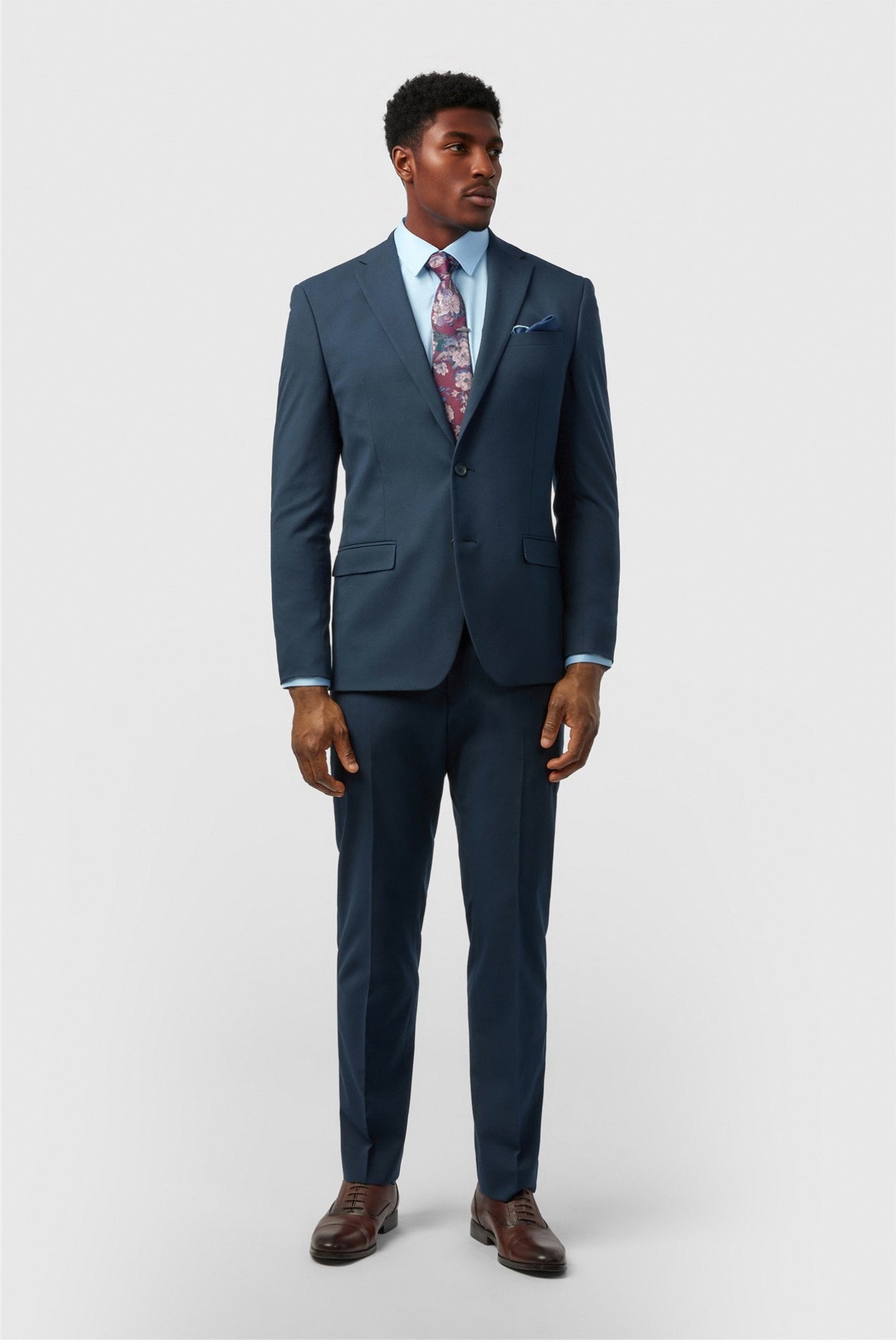 Latest Navy Notched Lapel 3 Pieces Men Suit