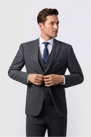 Fashion Charcoal Notched Lapel 3 Pieces Men Suit