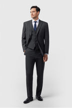 Fashion Charcoal Notched Lapel 3 Pieces Men Suit