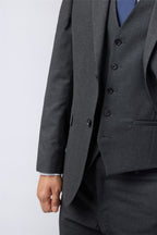 Fashion Charcoal Notched Lapel 3 Pieces Men Suit