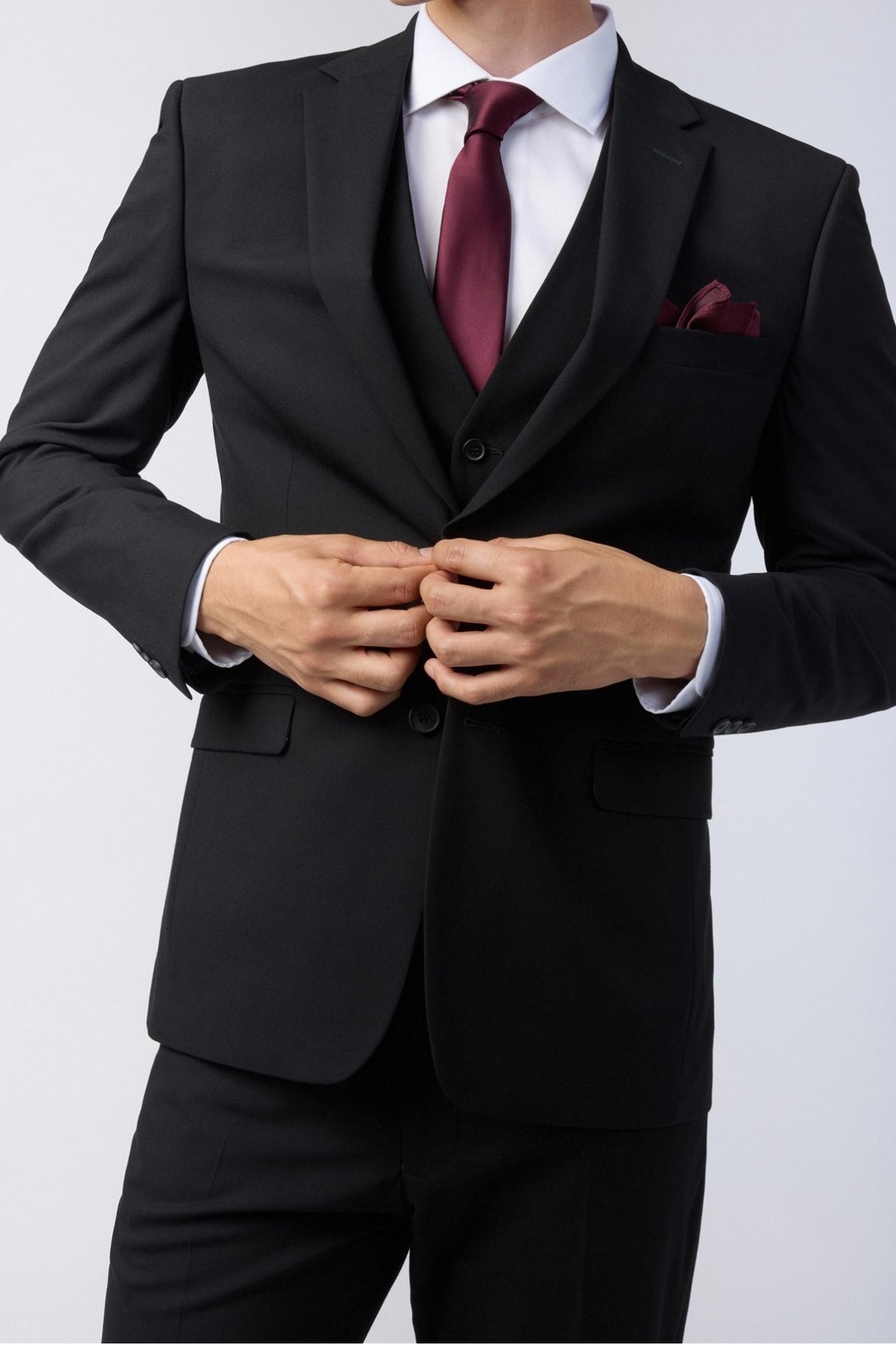 Black Newest Notched Lapel 3 Pieces Suit For Men