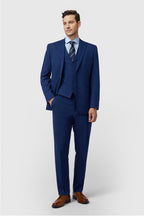 Formal 3 Pieces Dark Blue Notched Lapel Men's Suit