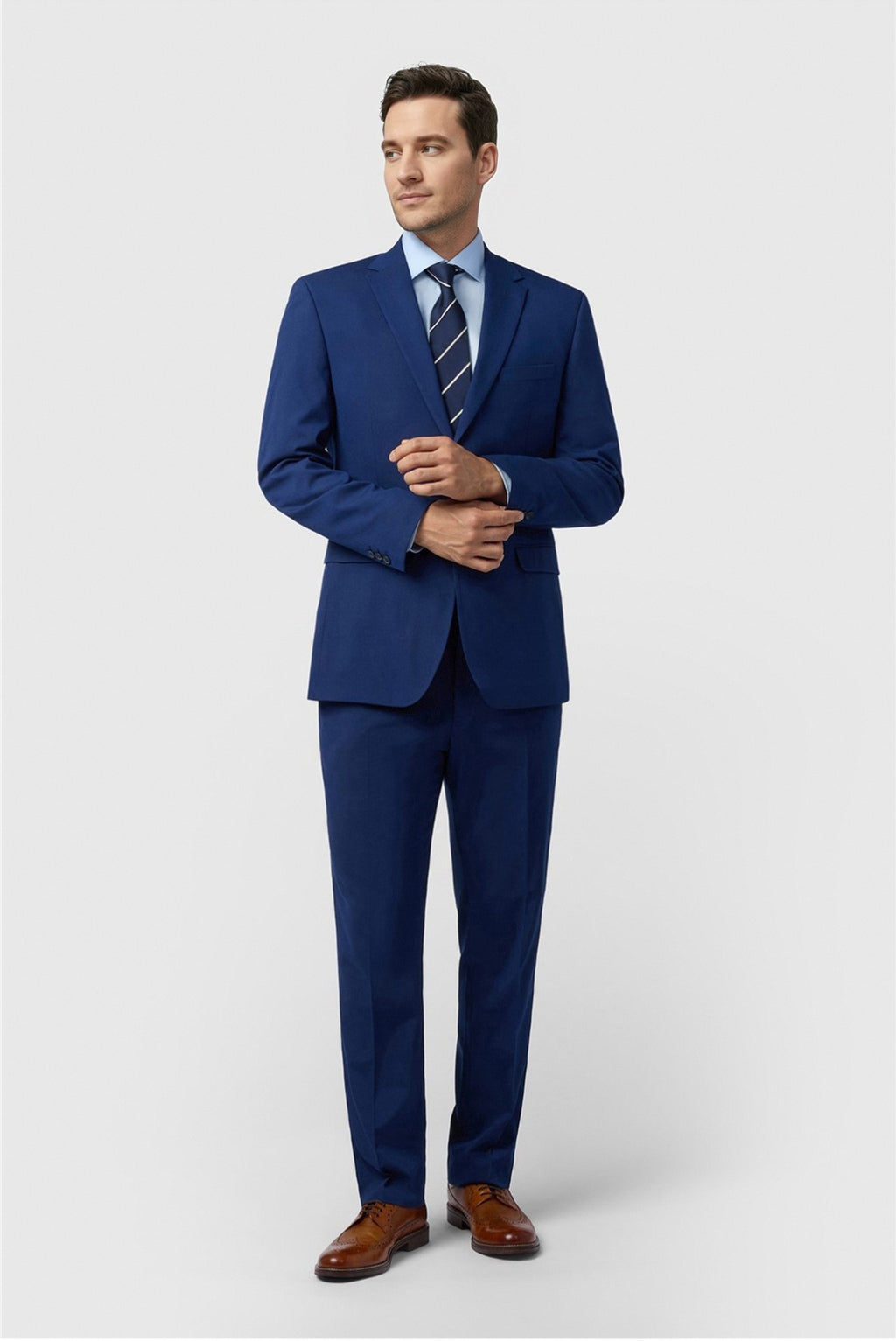 Formal 3 Pieces Dark Blue Notched Lapel Men's Suit