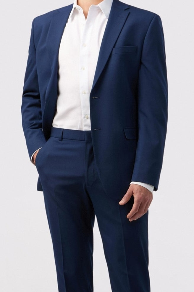 Formal 3 Pieces Dark Blue Notched Lapel Men's Suit