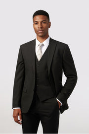 Close Fitting Black 3 Pieces Notched Lapel Men's Suit