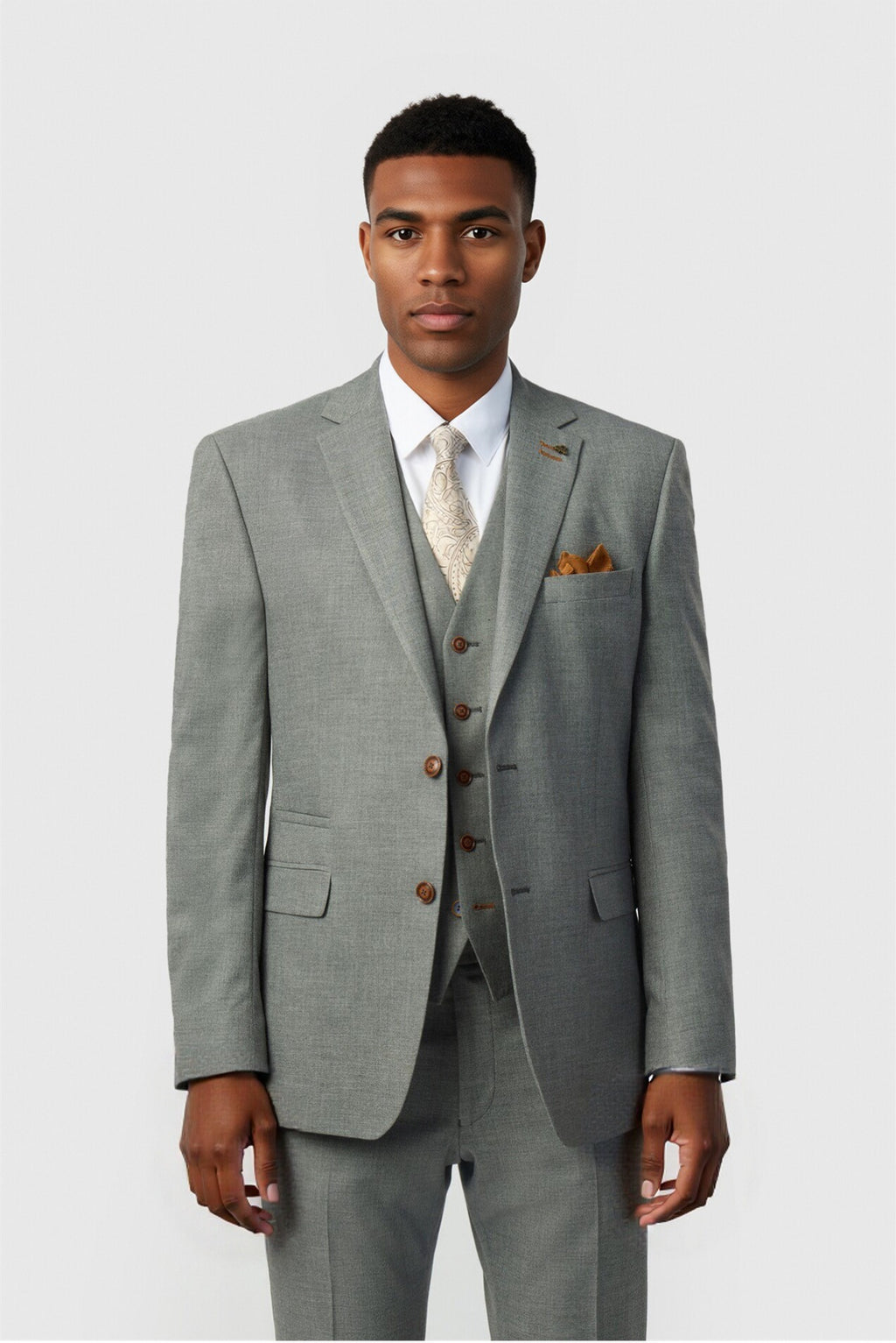 New Arrival Gray 3 Pieces Notched Lapel Men's Suits