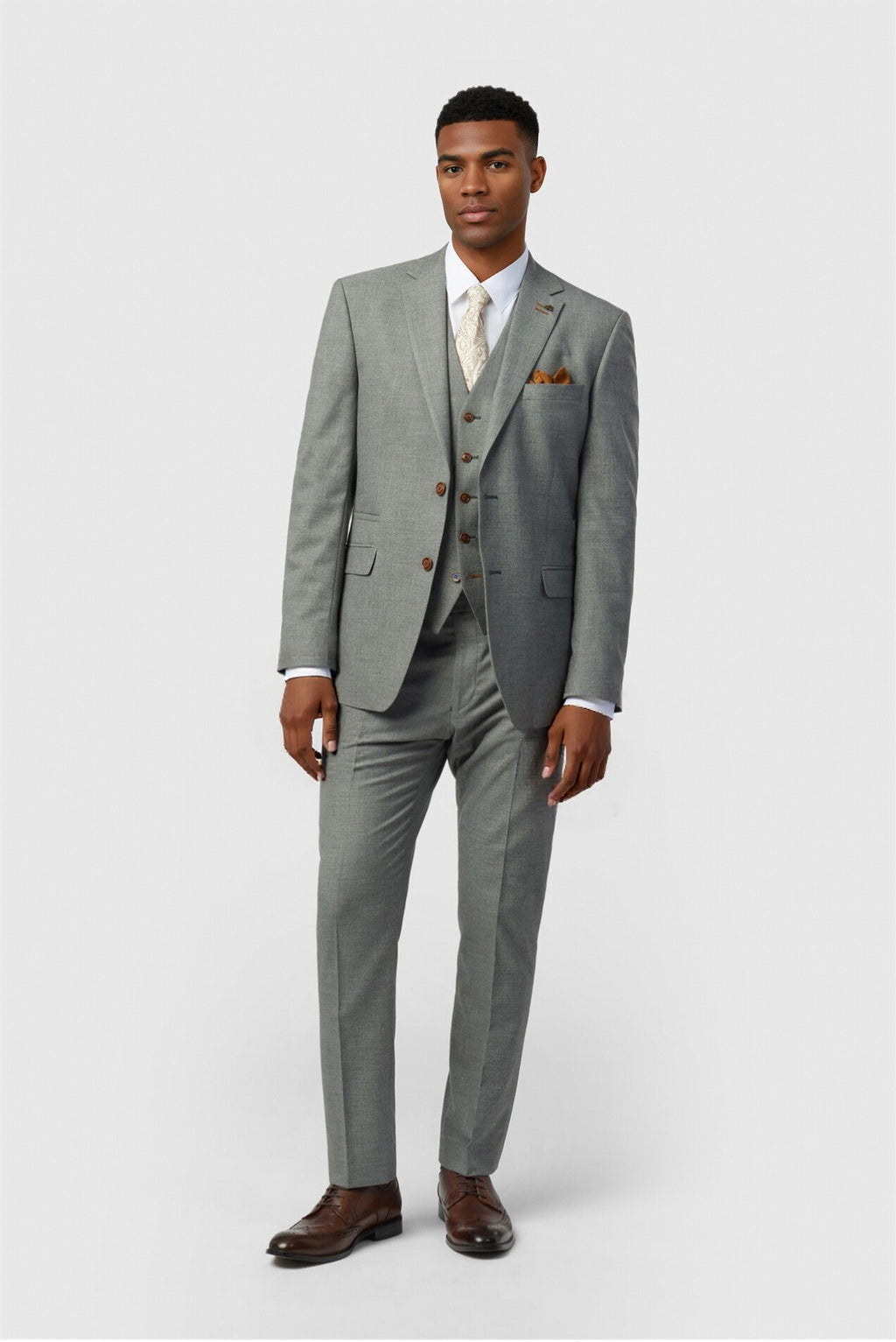 New Arrival Gray 3 Pieces Notched Lapel Men's Suits
