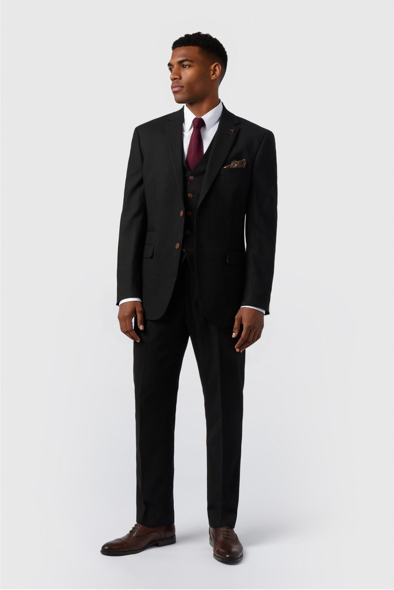 Formal Black 3 Pieces Notched Lapel Men Suits Secondary image
