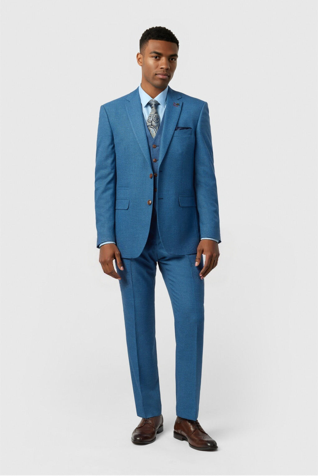 Charming Blue 3 Pieces Notched Lapel Men Suits