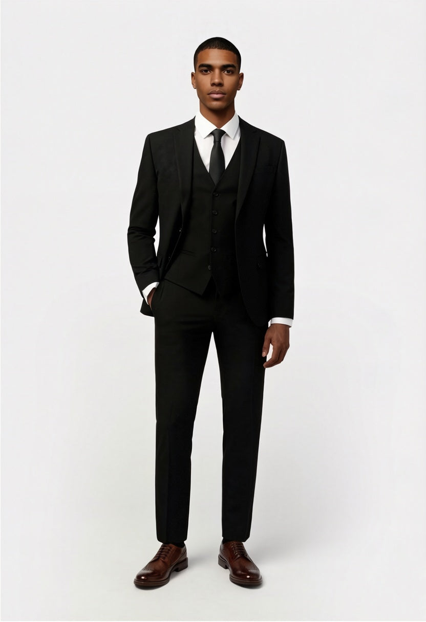 Bespoke Black Notched Lapel 3 Pieces Best Fitted Men Suits Secondary image