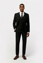 Bespoke Black Notched Lapel 3 Pieces Best Fitted Men Suits