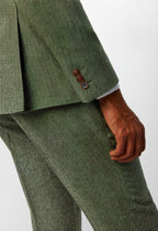 Handsome Green Peaked Lapel Double Breasted Men Suits