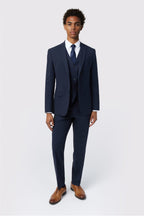 3 Pieces Navy Notched Lapel Bespoke Men Suits