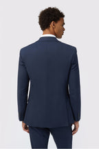 3 Pieces Navy Notched Lapel Bespoke Men Suits