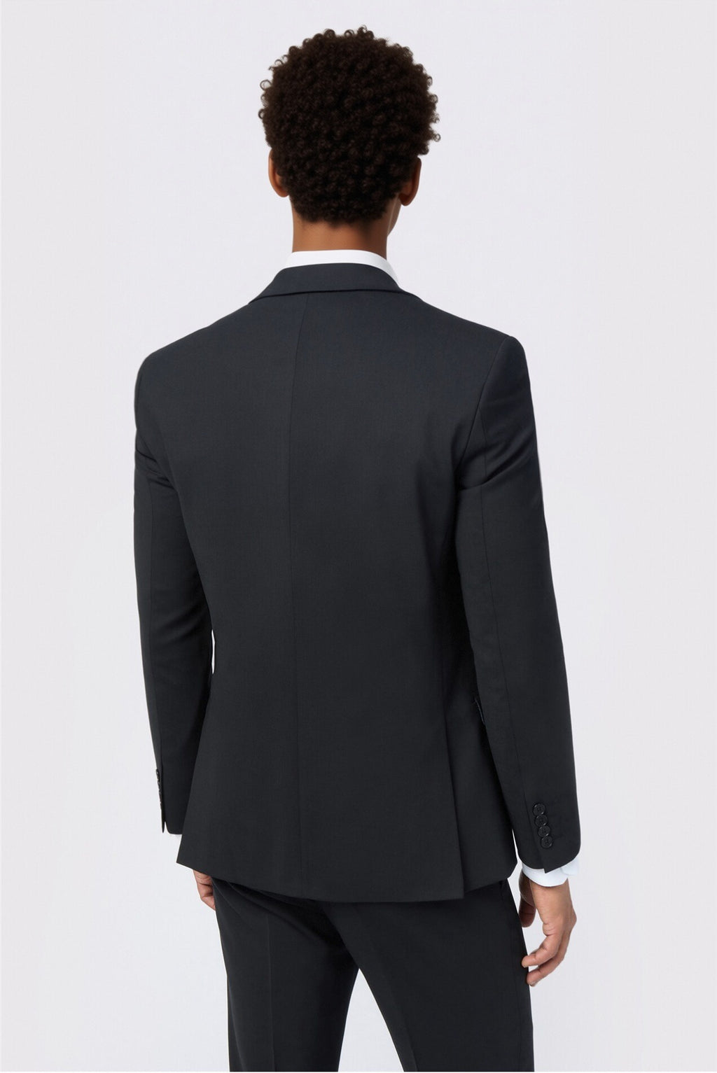 Close Fitting Black 3 Pieces Notched Lapel Men Suits