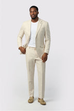 Latest Ecru 3 Pieces Notched Lapel Suits For Men