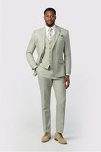 Light Sage Green 3 Pieces Notched Lapel Suits For Men
