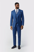 Modern Dark Blue 3 Pieces Notched Lapel Best Fitted Suits For Men