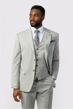 Gray Latest 3 Pieces Notched Lapel Close Fitting Men Suits