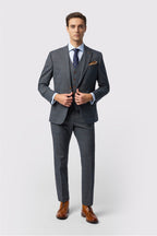Fancy Charcoal 3 Pieces Notched Lapel Checked Men Suits