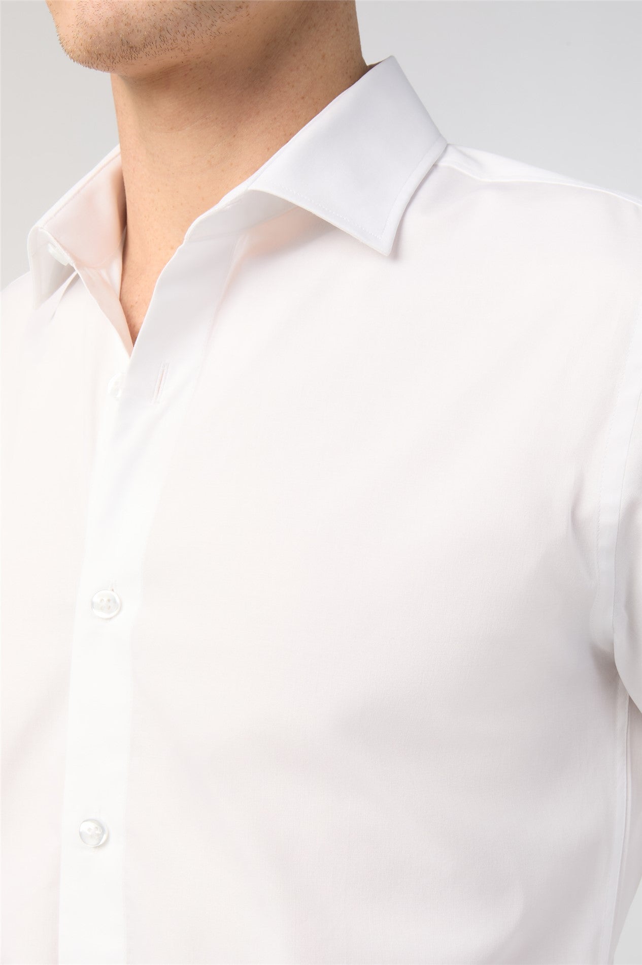 Gentle White Stylish Stretch Shirt Secondary image