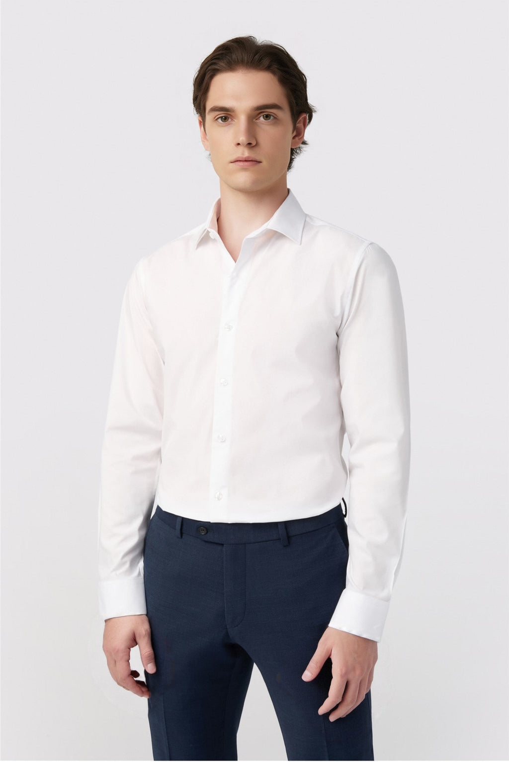 Gentle White Stylish Stretch Shirt