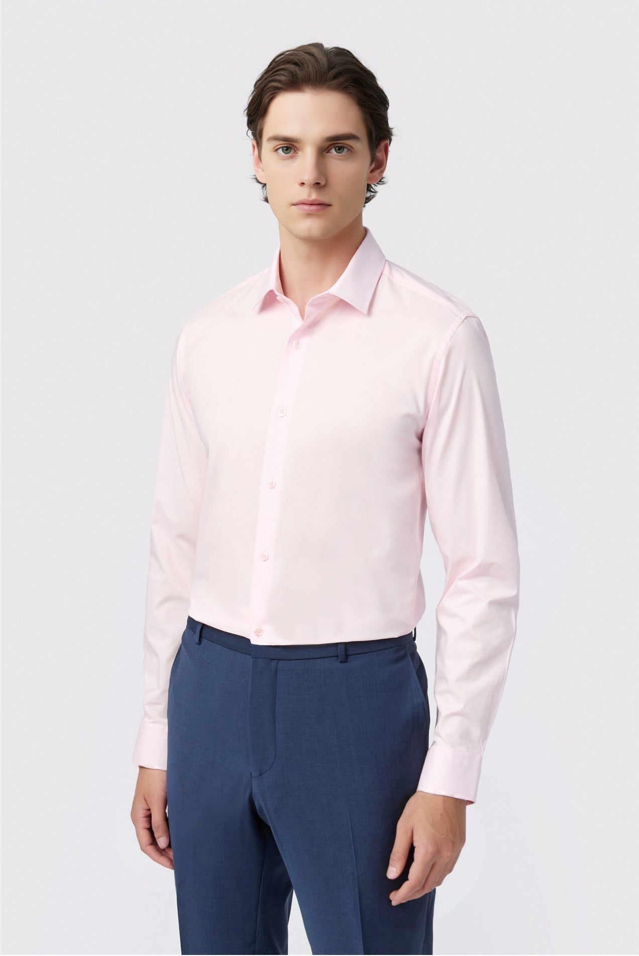 Trendy Light Pink Stretch Shirt