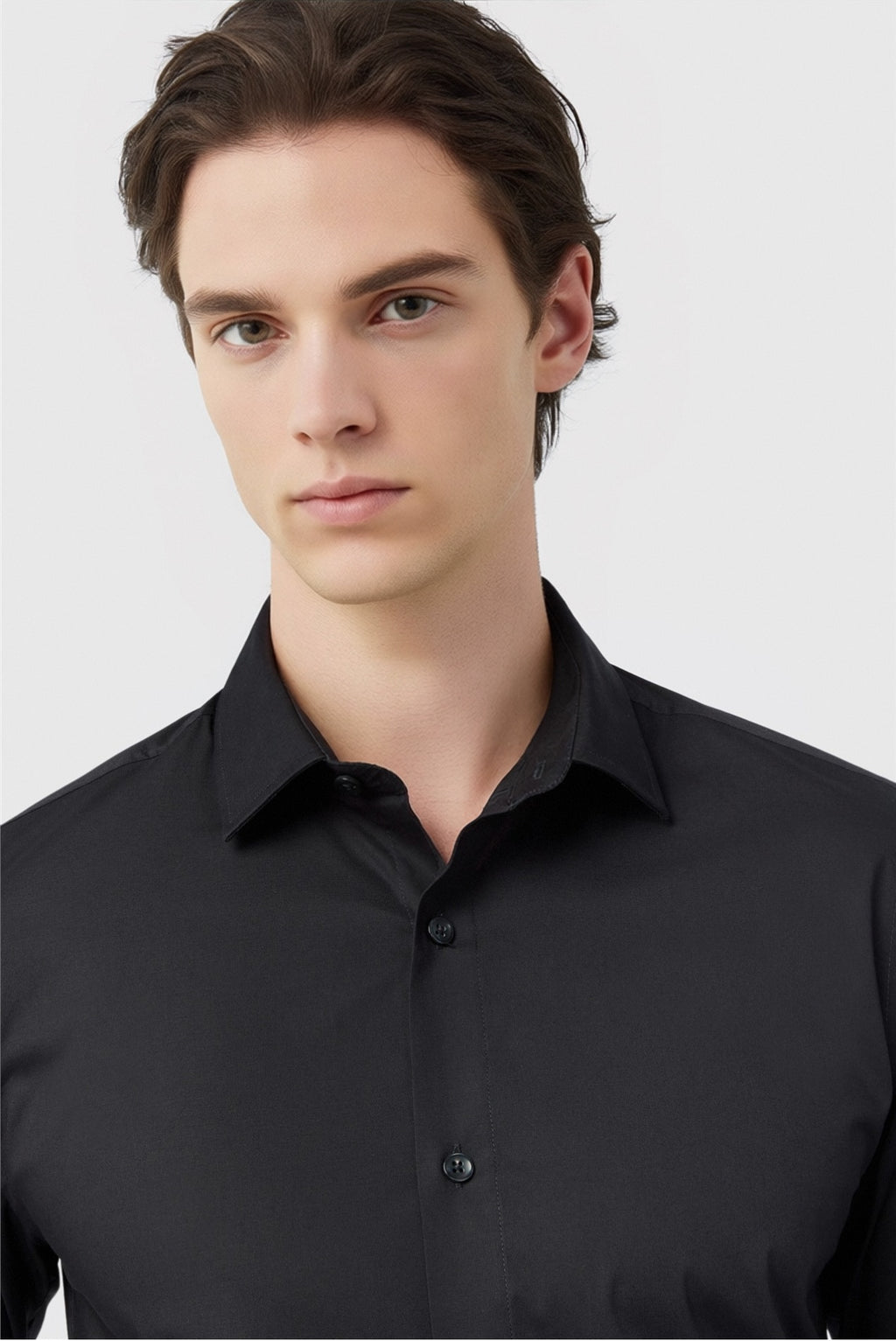 Formal Black Stretch Men Shirt