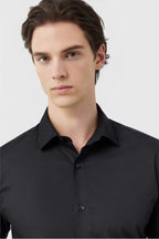 Formal Black Stretch Men Shirt