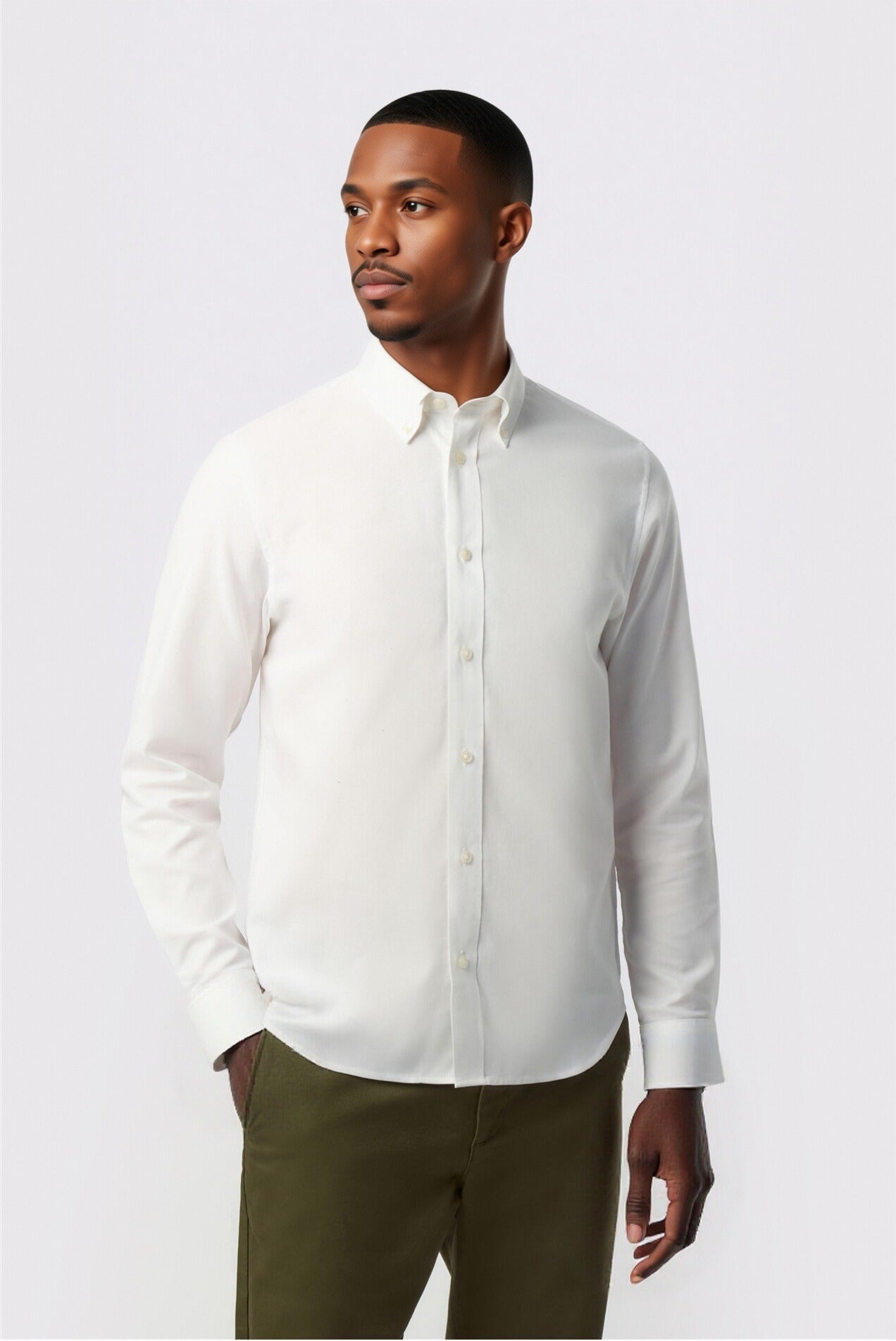 White Cotton Shirt For Men Main image