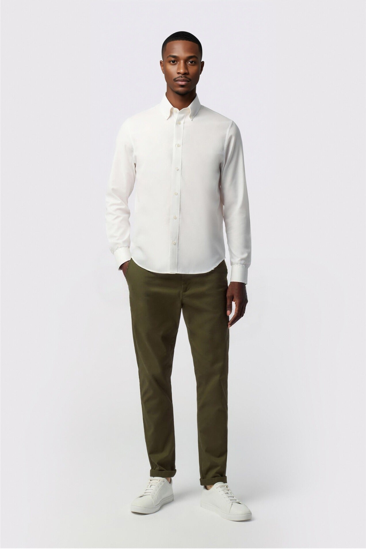 White Cotton Shirt For Men Secondary image