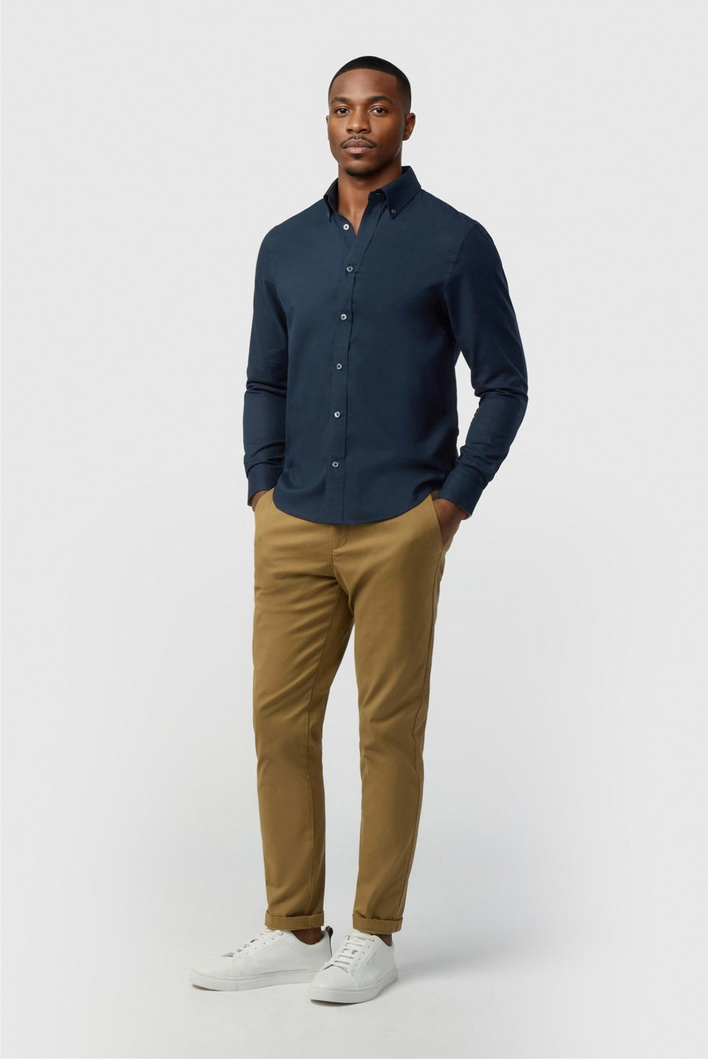 Stylish Navy Cotton Shirt For Men