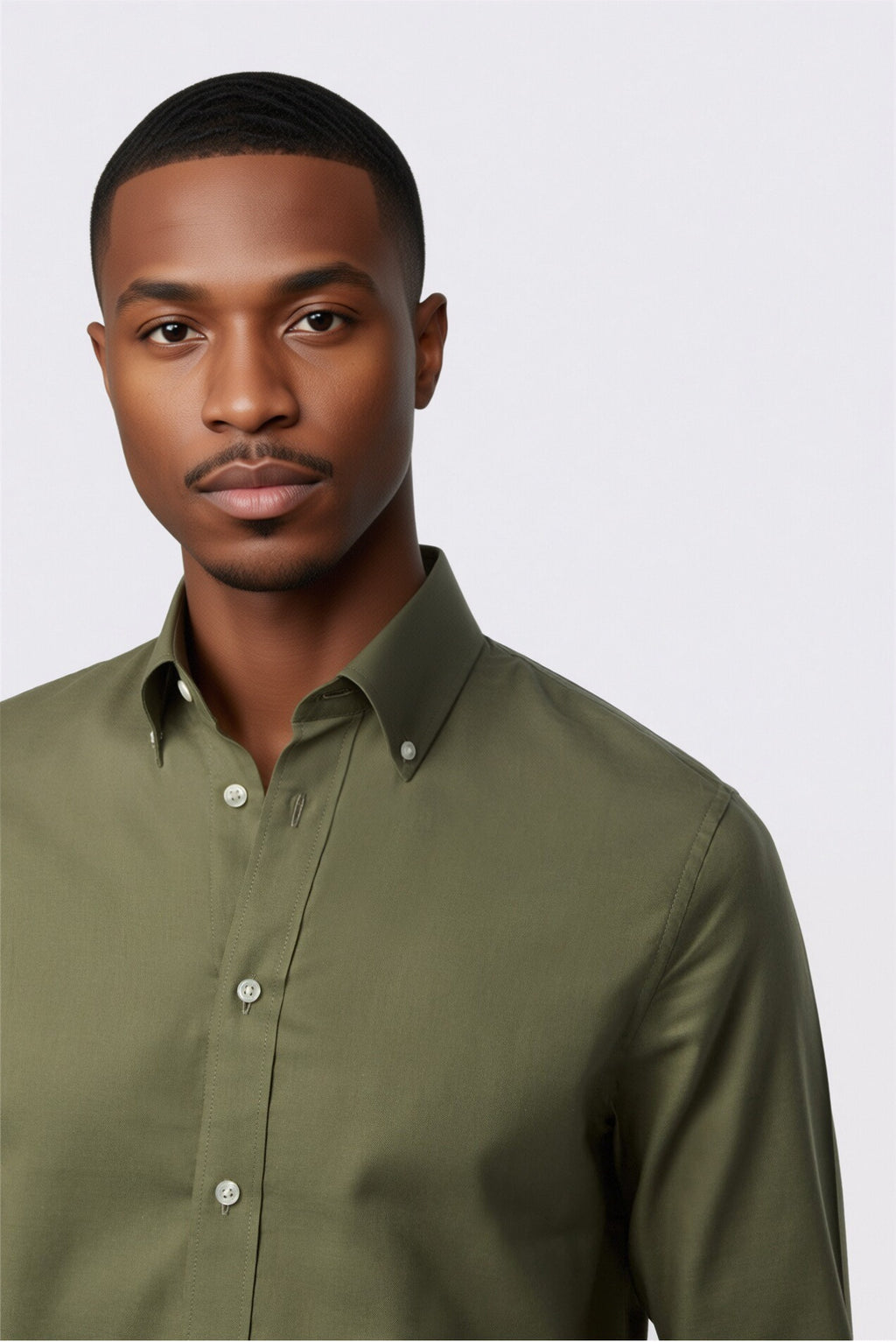 Olive Green Handsome Cotton Shirt For Men
