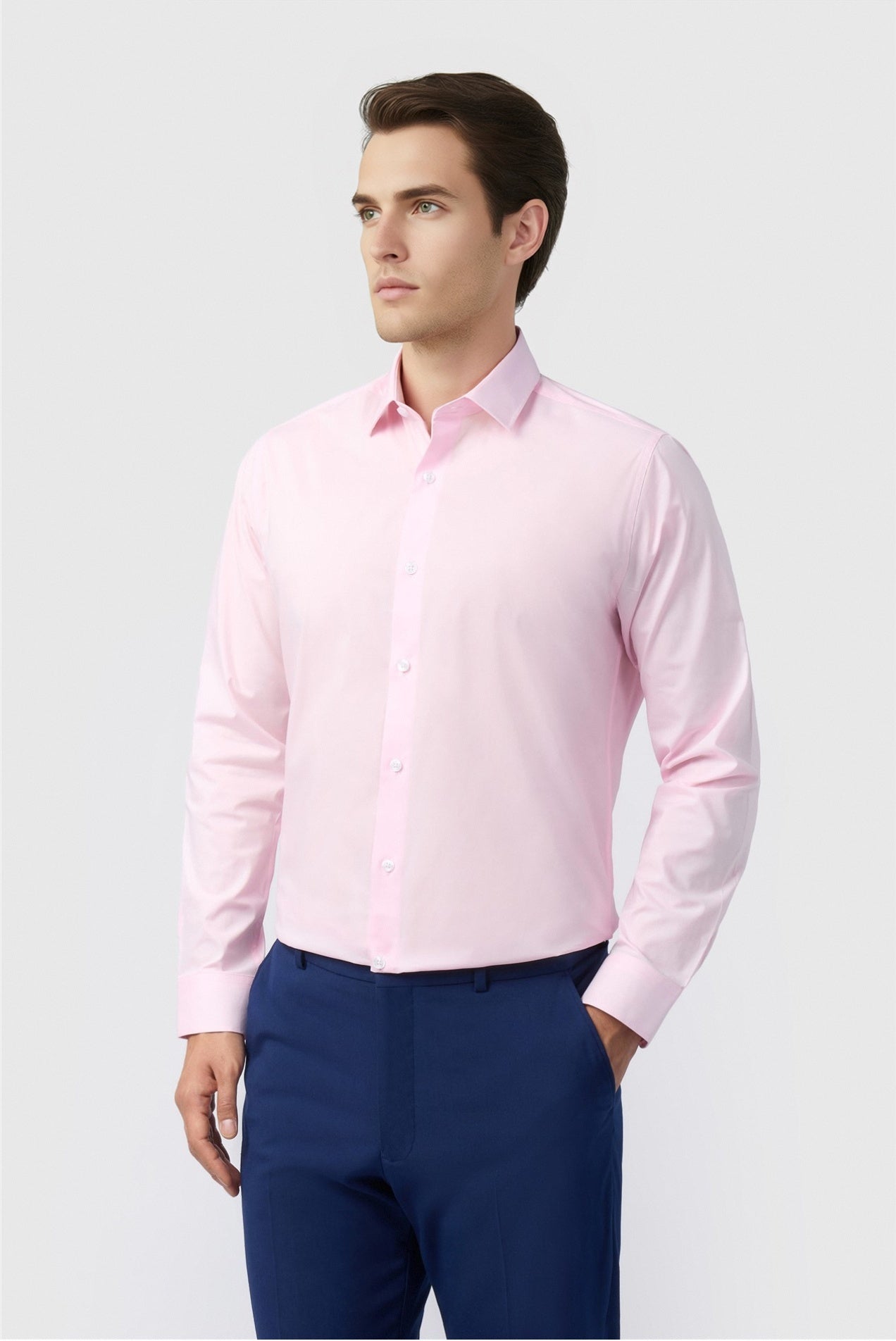 Fancy Pink Non-Iron Men Shirt