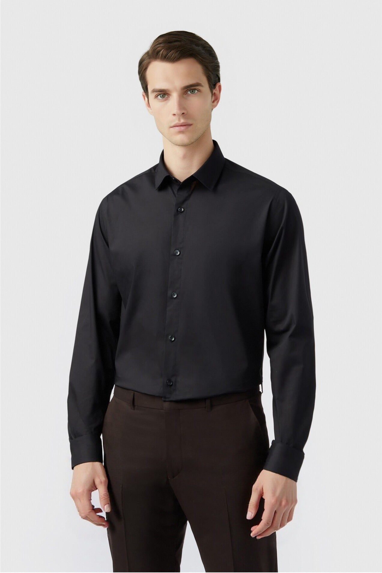 Latest Black Non-Iron Shirt For Men Main image