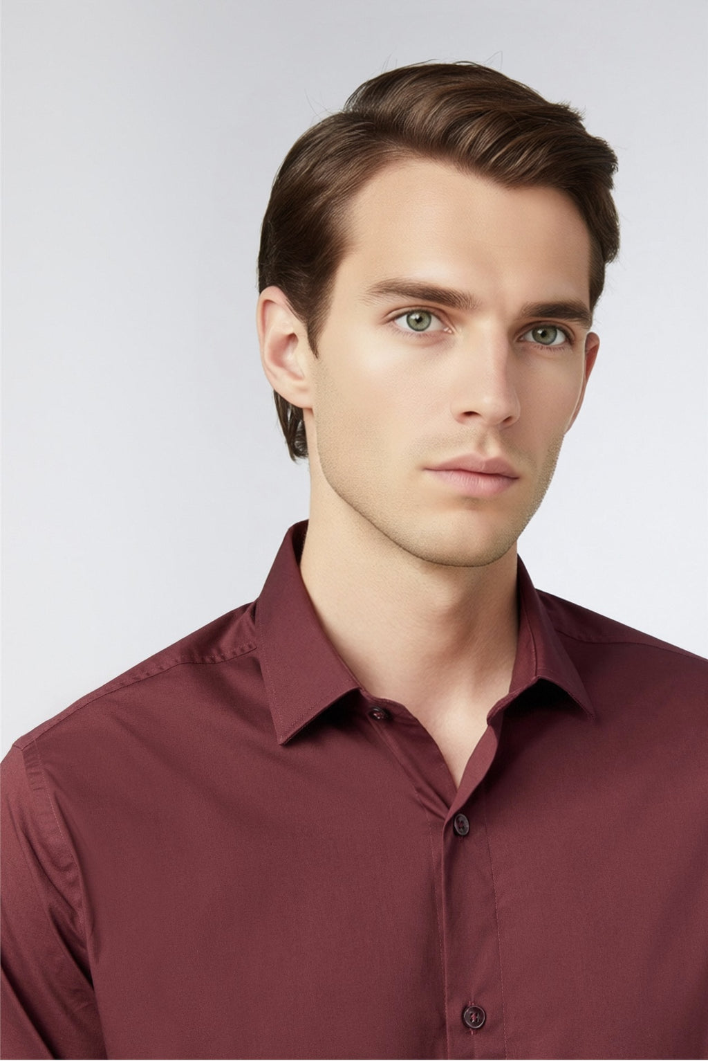 Burgundy Textured Non-Iron Men Shirt