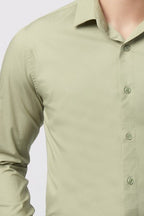 Light Green Trendy Non-Iron Shirt For Men