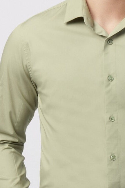 Light Green Trendy Non-Iron Shirt For Men
