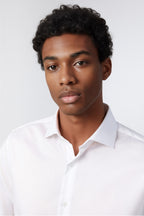 White Chic Textured Men Shirt