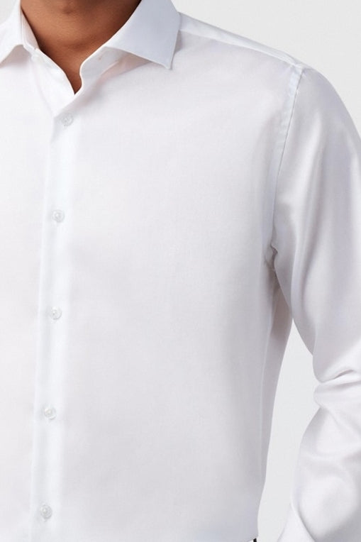 White Chic Textured Men Shirt