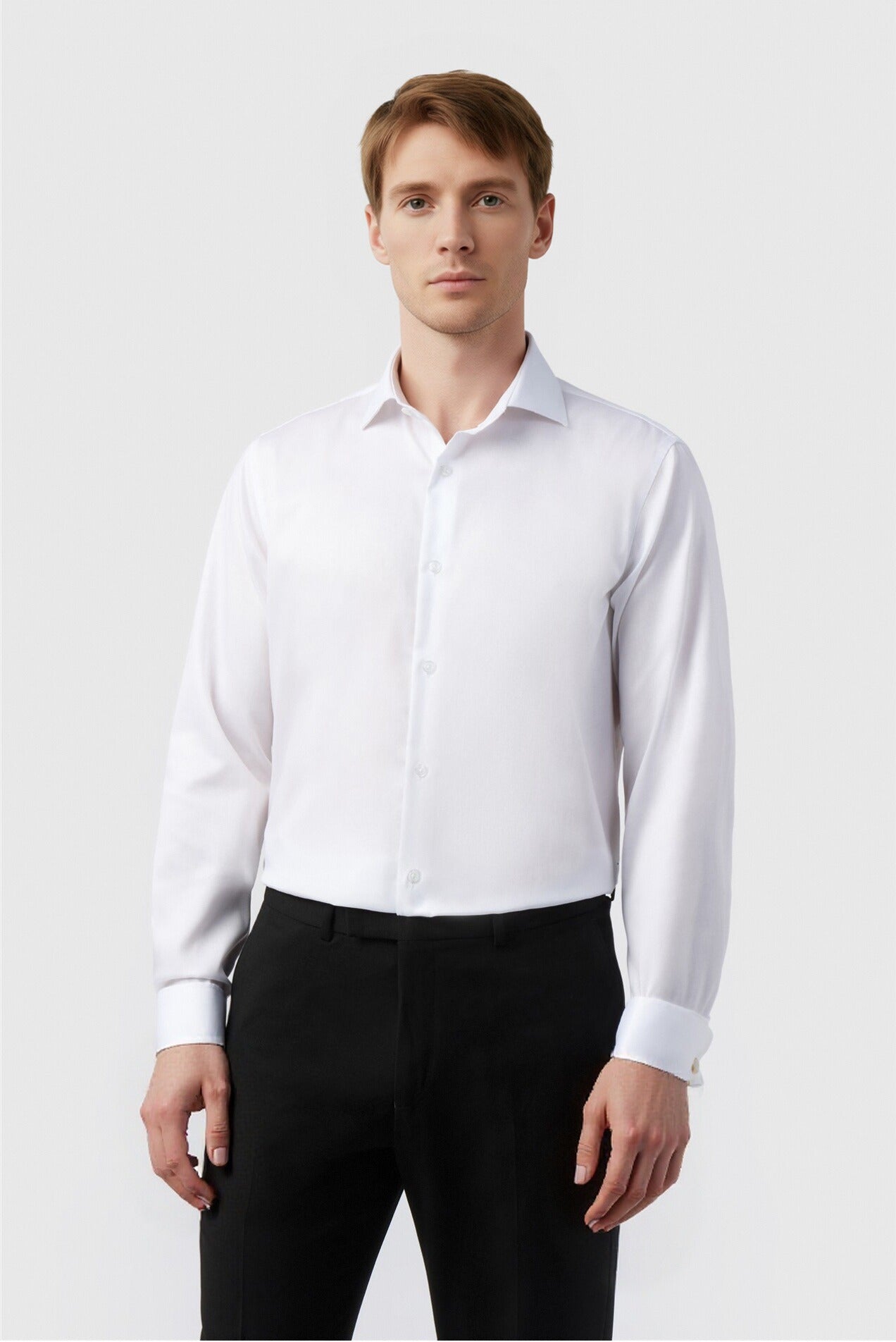 White Non Iron Stretch Shirt For Men Main image