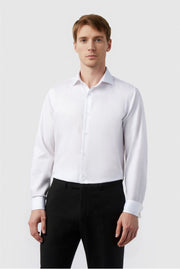 White Non Iron Stretch Shirt For Men