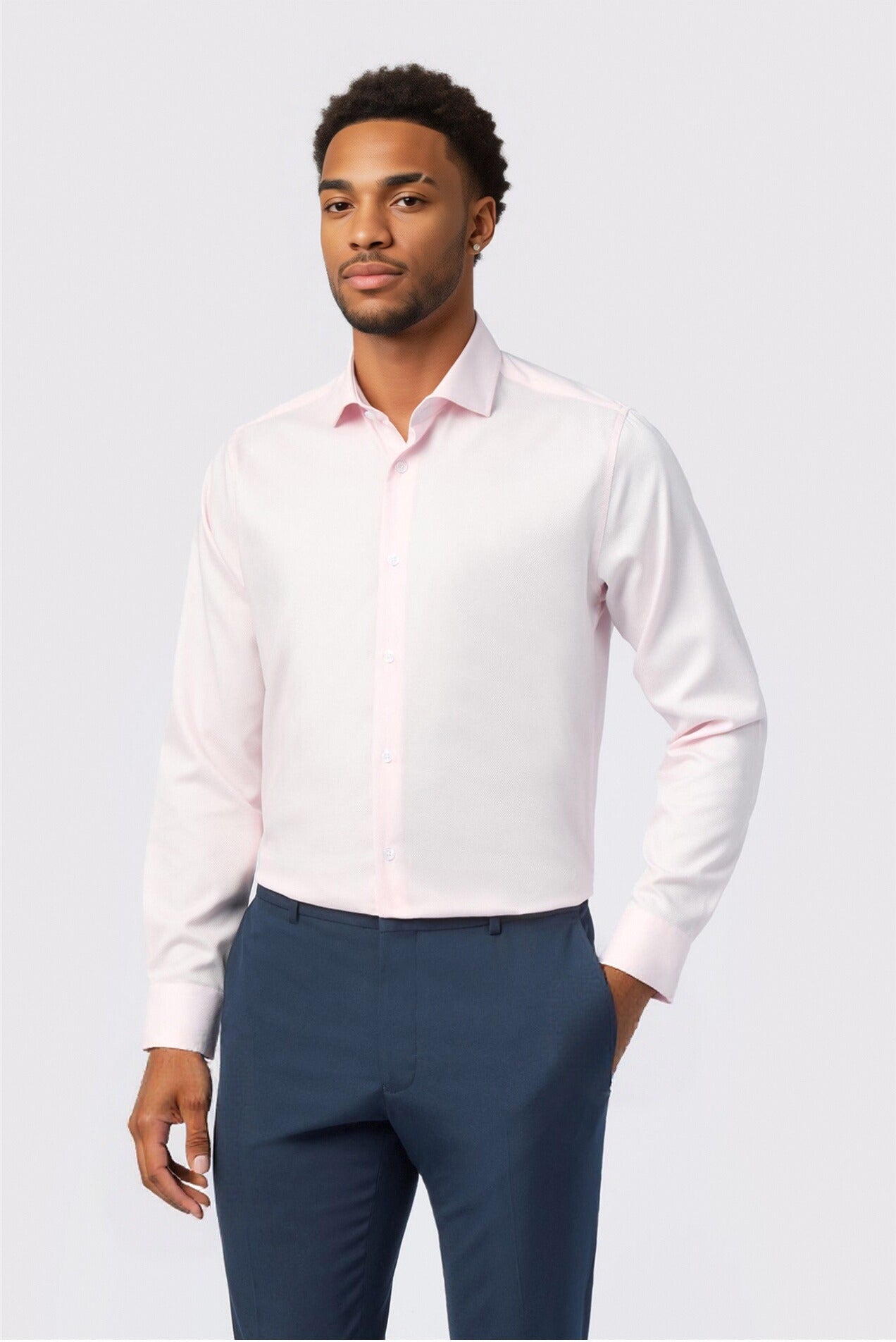 Charming Light Pink Non-Iron Shirt For Men Main image
