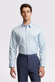 Textured Men Light Blue Sateen Shirt