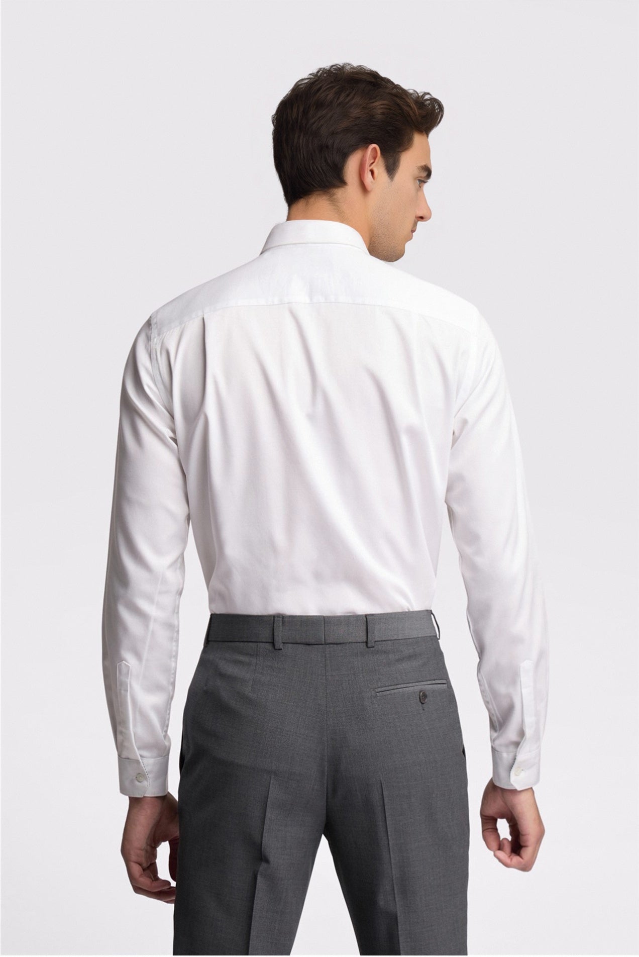 Premium White Sateen Shirt For Men Secondary image