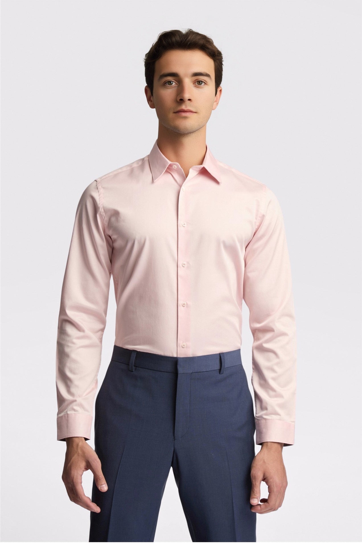 Charming Pink Sateen Men Shirt Main image